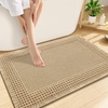 image:imageSmiry Waffle Bath Mat 32x20 Extra Soft Absorbent Bathroom Rugs Non Slip Machine Washable Quick Dry Boho Bath Rugs with Tassels for Bathroom Floor Tub Shower BrownBrown