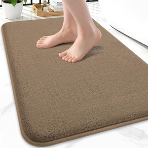 image:imageSmiry Memory Foam Bath Mat 36x24 Extra Soft NonSlip Bathroom Rug Ultra Absorbent Quick Dry Machine Washable Bathroom Mat for Shower Tub amp Floor Decor Navy BlueCamel