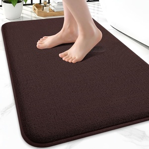 image:imageSmiry Memory Foam Bath Mat 36x24 Extra Soft NonSlip Bathroom Rug Ultra Absorbent Quick Dry Machine Washable Bathroom Mat for Shower Tub amp Floor Decor Navy BlueBrown