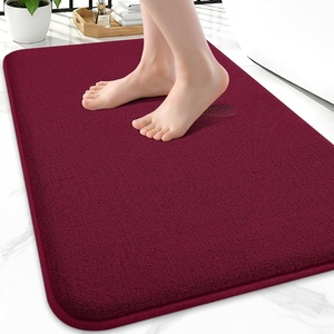 image:imageSmiry Memory Foam Bath Mat 36x24 Extra Soft NonSlip Bathroom Rug Ultra Absorbent Quick Dry Machine Washable Bathroom Mat for Shower Tub amp Floor Decor Navy BlueBurgundy