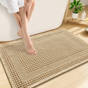 image:imageSmiry Waffle Bath Mat 32x20 Extra Soft Absorbent Bathroom Rugs Non Slip Machine Washable Quick Dry Bath Rugs with Tassels for Bathroom Floor Tub Shower Home Decor Accessories BrownBrown