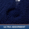 image:imageSmiry Chenille Bath Rug and Mats Set of 3Extra Soft and Absorbent Shaggy Bath Mat Machine Washable NonSlip Plush Carpet 24x 16 24x 1630 x 20 Navy Blue