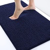 image:imageSmiry Chenille Bath Rug and Mats Set of 3Extra Soft and Absorbent Shaggy Bath Mat Machine Washable NonSlip Plush Carpet 24x 16 24x 1630 x 20 Navy Blue