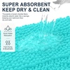 image:imageSmiry Striped Thick Bathroom Rug and Contour Toilet Rug Size 24x16  UShaped 24x20 in Teal 2 Item Bundle