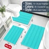 image:imageSmiry Striped Thick Bathroom Rug and Contour Toilet Rug Size 24x16  UShaped 24x20 in Teal 2 Item Bundle