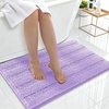 image:imageSmiry Striped Thick Bathroom Rug and Contour Toilet Rug Size 36x24  UShaped 24x20 in Lavender 2 Item Bundle