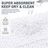 image:imageSmiry Striped Thick Bathroom Rug and Contour Toilet Rug Size 40x32  UShaped 24x20 in White 2 Item Bundle