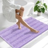 image:imageSmiry Striped Thick Bathroom Rug and Contour Toilet Rug Size 44x24  UShaped 24x20 in Lavender 2 Item Bundle
