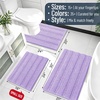 image:imageSmiry Striped Thick Bathroom Rug and Contour Toilet Rug Size 44x24  UShaped 24x20 in Lavender 2 Item Bundle