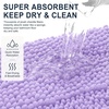 image:imageSmiry Striped Thick Bathroom Rug and Contour Toilet Rug Size 47x20  UShaped 24x20 in Lavender 2 Item Bundle