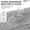 image:imageSmiry Striped Thick Bathroom Rug and Contour Toilet Rug Size 47x20  UShaped 24x20 in Light Grey 2 Item Bundle