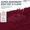 image:imageSmiry Striped Thick Bathroom Rug and Contour Toilet Rug Size 59x20  UShaped 24x20 in Burgundy 2 Item Bundle