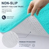 image:imageSmiry Striped Thick Bathroom Rug and Contour Toilet Rug Size 59x24  UShaped 24x20 in Teal 2 Item Bundle