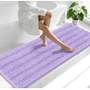 image:imageSmiry Striped Thick Bathroom Rug and Contour Toilet Rug Size 70x24  UShaped 24x20 in Lavender 2 Item Bundle