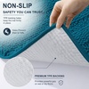 image:imageSmiry Striped Thick Bathroom Rug and Contour Toilet Rug Size 70x24  UShaped 24x20 in Peacock Blue 2 Item Bundle