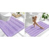 image:imageSmiry Striped Thick Bathroom Rug and Contour Toilet Rug Size 44x24  UShaped 24x20 in Lavender 2 Item Bundle