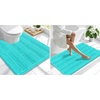 image:imageSmiry Striped Thick Bathroom Rug and Contour Toilet Rug Size 44x24  UShaped 24x20 in Teal 2 Item Bundle