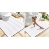 image:imageSmiry Striped Thick Bathroom Rug and Contour Toilet Rug Size 45x27  UShaped 24x20 in White 2 Item Bundle