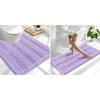 image:imageSmiry Striped Thick Bathroom Rug and Contour Toilet Rug Size 47x20  UShaped 24x20 in Lavender 2 Item Bundle