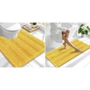 image:imageSmiry Striped Thick Bathroom Rug and Contour Toilet Rug Size 47x20  UShaped 24x20 in Yellow 2 Item Bundle