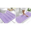 image:imageSmiry Striped Thick Bathroom Rug and Contour Toilet Rug Size 70x24  UShaped 24x20 in Lavender 2 Item Bundle