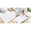 image:imageSmiry Striped Thick Bathroom Rug and Contour Toilet Rug Size 70x24  UShaped 24x20 in White 2 Item Bundle