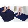 image:imagesmiry Luxury Chenille Bath Rug Set 2 Piece Extra Soft and Absorbent Shaggy Bathroom Mat Rugs Machine Washable NonSlip Plush Carpet Runner for Tub Shower and Bath Room24x1636x24Navy Blu