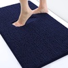 image:imagesmiry Luxury Chenille Bath Rug Set 2 Piece Extra Soft and Absorbent Shaggy Bathroom Mat Rugs Machine Washable NonSlip Plush Carpet Runner for Tub Shower and Bath Room24x1636x24Navy Blu