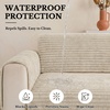 image:imageSmiry Waterproof Couch Cover for Dogs Washable Non Slip Plush Flannel Couch Protector Pet Friendly Soft Sofa Covers for Living Room Grey 36 x 71Apricot