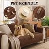 image:imageSmiry Waterproof Couch Cover for Dogs Washable Non Slip Plush Flannel Couch Protector Pet Friendly Soft Sofa Covers for Living Room Grey 36 x 71Brown
