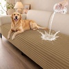 image:imageSmiry Waterproof Couch Cover for Dogs Washable Non Slip Plush Flannel Couch Protector Pet Friendly Soft Sofa Covers for Living Room Grey 36 x 71Camel