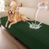 image:imageSmiry Waterproof Couch Cover for Dogs Washable Non Slip Plush Flannel Couch Protector Pet Friendly Soft Sofa Covers for Living Room Grey 36 x 71Dark Green