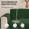image:imageSmiry Waterproof Couch Cover for Dogs Washable Non Slip Plush Flannel Couch Protector Pet Friendly Soft Sofa Covers for Living Room Grey 36 x 71Dark Green