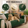 image:imageSmiry Waterproof Couch Cover for Dogs Washable Non Slip Plush Flannel Couch Protector Pet Friendly Soft Sofa Covers for Living Room Grey 36 x 71Dark Green