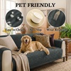 image:imageSmiry Waterproof Couch Cover for Dogs Washable Non Slip Plush Flannel Couch Protector Pet Friendly Soft Sofa Covers for Living Room Grey 36 x 71Dark Grey