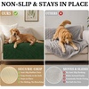 image:imageSmiry Waterproof Couch Cover for Dogs Washable Non Slip Plush Flannel Couch Protector Pet Friendly Soft Sofa Covers for Living Room Grey 36 x 71Dark Green