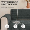 image:imageSmiry Waterproof Couch Cover for Dogs Washable Non Slip Plush Flannel Couch Protector Pet Friendly Soft Sofa Covers for Living Room Grey 36 x 71Dark Grey