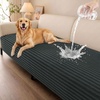 image:imageSmiry Waterproof Couch Cover for Dogs Washable Non Slip Plush Flannel Couch Protector Pet Friendly Soft Sofa Covers for Living Room Grey 36 x 71Dark Grey