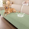 image:imageSmiry Waterproof Couch Cover for Dogs Washable Non Slip Plush Flannel Couch Protector Pet Friendly Soft Sofa Covers for Living Room Grey 36 x 71Green