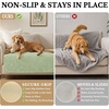 image:imageSmiry Waterproof Couch Cover for Dogs Washable Non Slip Plush Flannel Couch Protector Pet Friendly Soft Sofa Covers for Living Room Grey 36 x 71Green
