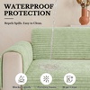 image:imageSmiry Waterproof Couch Cover for Dogs Washable Non Slip Plush Flannel Couch Protector Pet Friendly Soft Sofa Covers for Living Room Grey 36 x 71Green