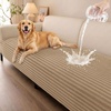 image:imageSmiry Waterproof Couch Cover for Dogs Washable Non Slip Plush Flannel Couch Protector Pet Friendly Soft Sofa Covers for Living Room Grey 36 x 71Khaki
