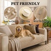 image:imageSmiry Waterproof Couch Cover for Dogs Washable Non Slip Plush Flannel Couch Protector Pet Friendly Soft Sofa Covers for Living Room Grey 36 x 71Khaki