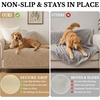 image:imageSmiry Waterproof Couch Cover for Dogs Washable Non Slip Plush Flannel Couch Protector Pet Friendly Soft Sofa Covers for Living Room Grey 36 x 71Khaki