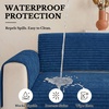 image:imageSmiry Waterproof Couch Cover for Dogs Washable Non Slip Plush Flannel Couch Protector Pet Friendly Soft Sofa Covers for Living Room Grey 36 x 71Navy Blue