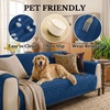 image:imageSmiry Waterproof Couch Cover for Dogs Washable Non Slip Plush Flannel Couch Protector Pet Friendly Soft Sofa Covers for Living Room Grey 36 x 71Navy Blue