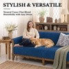 image:imageSmiry Waterproof Couch Cover for Dogs Washable Non Slip Plush Flannel Couch Protector Pet Friendly Soft Sofa Covers for Living Room Grey 36 x 71Navy Blue