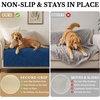 image:imageSmiry Waterproof Couch Cover for Dogs Washable Non Slip Plush Flannel Couch Protector Pet Friendly Soft Sofa Covers for Living Room Grey 36 x 71Navy Blue