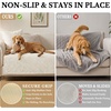 image:imageSmiry Waterproof Couch Cover for Dogs Washable Non Slip Plush Flannel Couch Protector Pet Friendly Soft Sofa Covers for Living Room Grey 36 x 71White