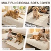 image:imageSmiry Waterproof Couch Covers for Dogs Washable Non Slip Plush Pet Sofa Cover Scratch Resistant Flannel Furniture Protector for Dogs Navy 36 x 71Apricot